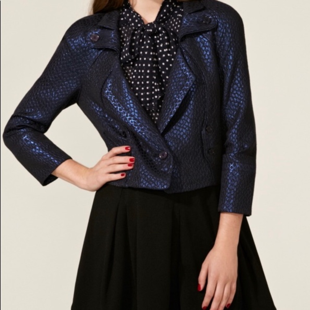 Z Spoke by Zac Posen brocade jacket coat 2 XS NEW